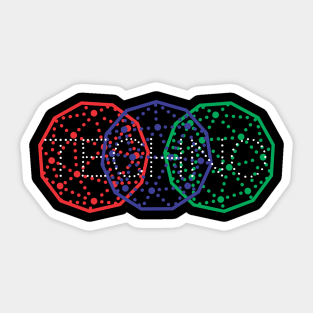 Technicolor Techno Music Lover Sticker